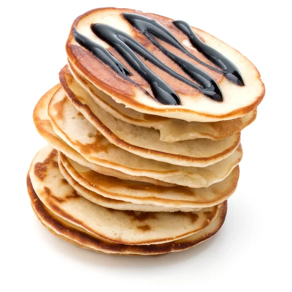 Pancakes pilha com xarope de chocolate — Fotografia de Stock