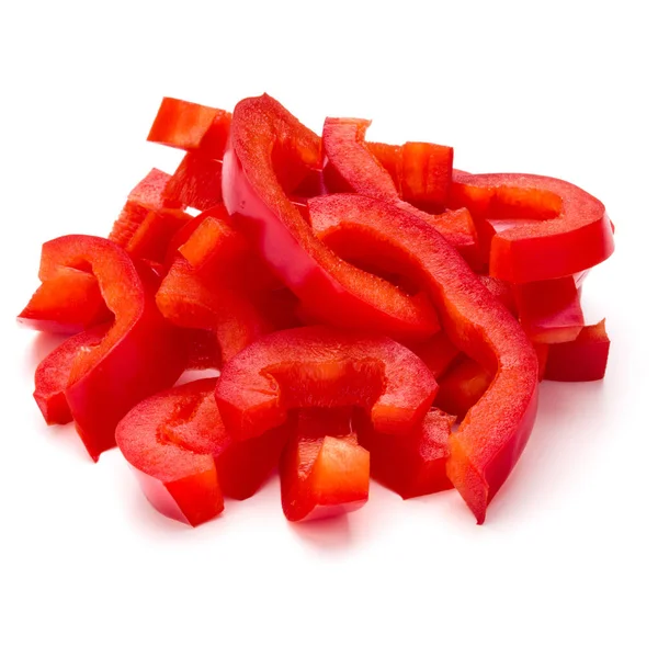 Vermelho doce pimentão tiras fatiadas — Fotografia de Stock