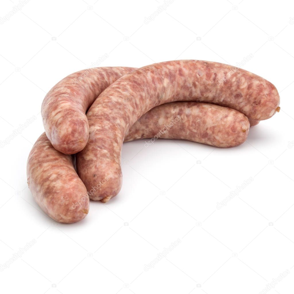 Raw sausage isolated 