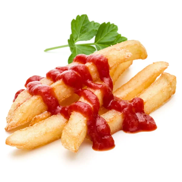 Franska stekt potatis med ketchup — Stockfoto