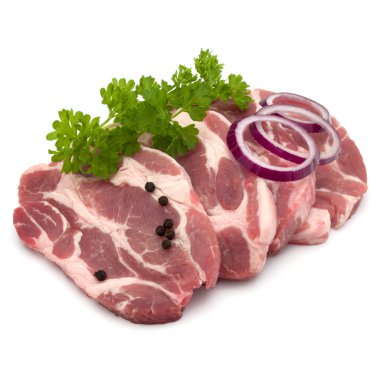 Çiğ domuz eti boyun pirzola et 