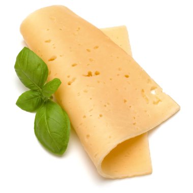 peynir dilimi ve fesleğen bitki 