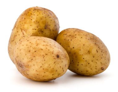 yeni patates üzerine beyaz izole 