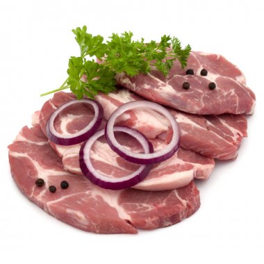 Çiğ domuz eti boyun pirzola et 