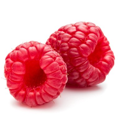 Olgun ahududu üzerinde beyaz izole 