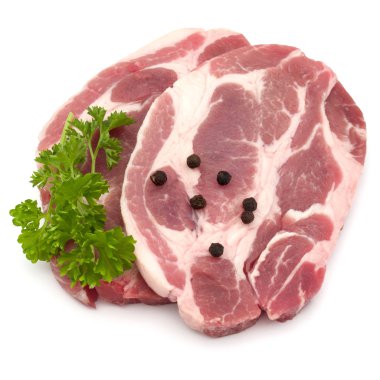 Çiğ domuz eti boyun pirzola et 