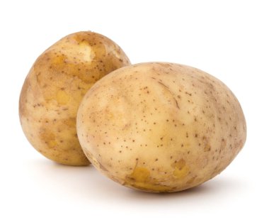 yeni patates üzerine beyaz izole 