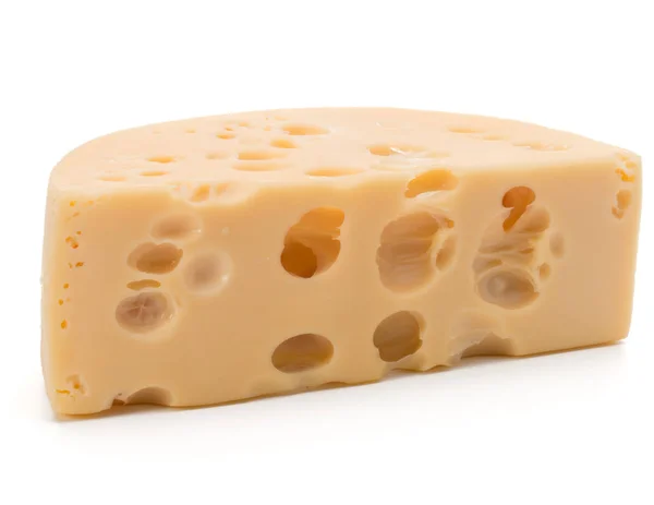 Bloque de queso aislado en blanco — Foto de Stock