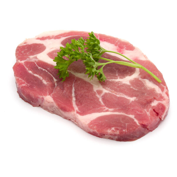 Raw pork neck chop meat 