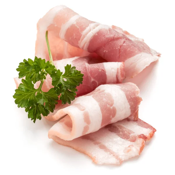 Bacon en rodajas y hoja de perejil —  Fotos de Stock