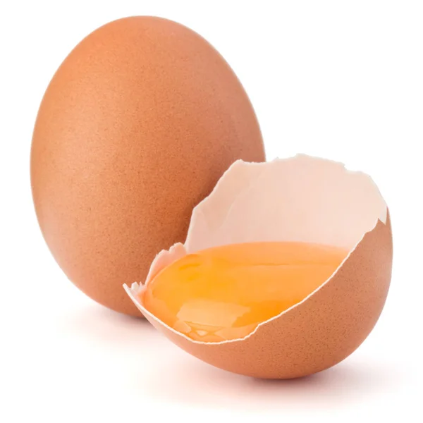 Gebroken ei en rauw ei — Stockfoto