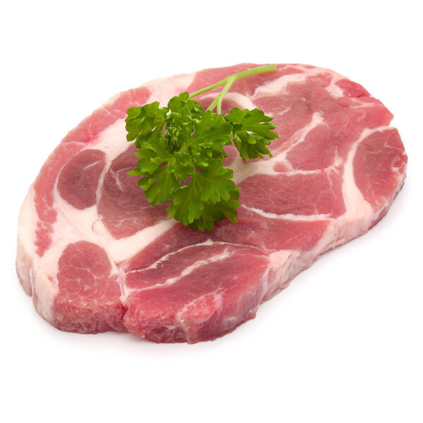Raw pork neck chop meat 