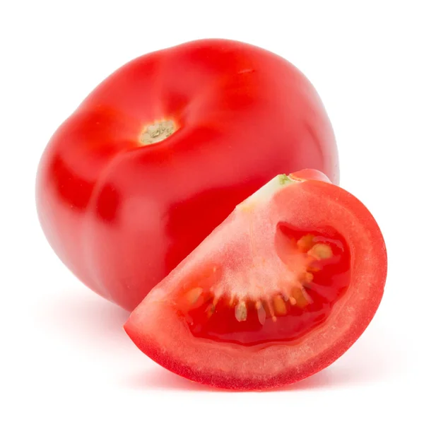 Świeże, dojrzałe pomidory na białym tle — Zdjęcie stockowe