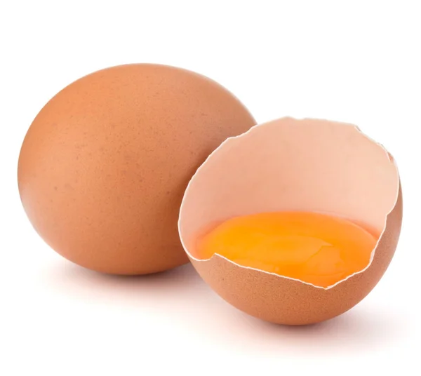 Broken egg and raw egg — Stock Photo, Image