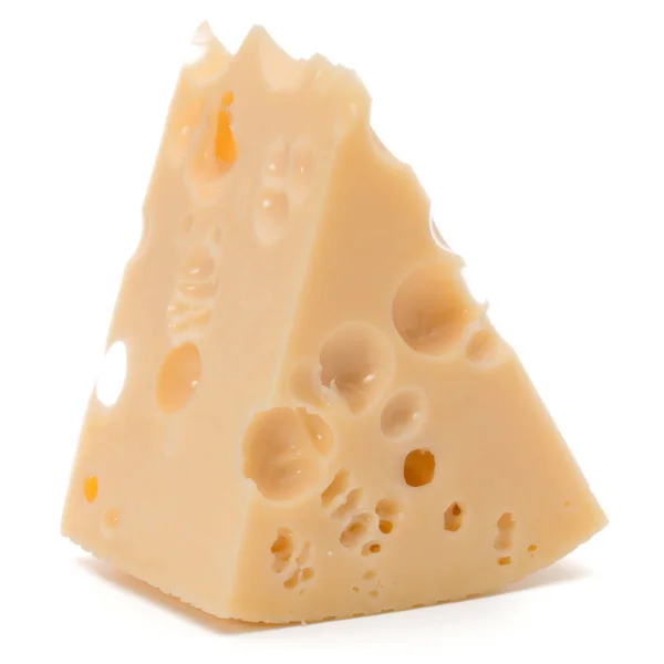 Bloque de queso aislado en blanco —  Fotos de Stock