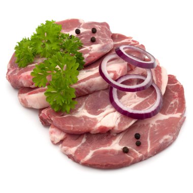 Çiğ domuz eti boyun pirzola et 