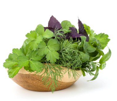 Taze baharatlar ve bitkiler. 