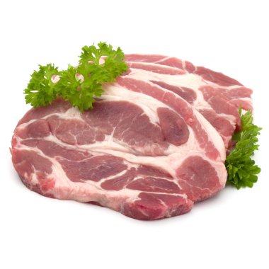 Çiğ domuz eti boyun pirzola et 