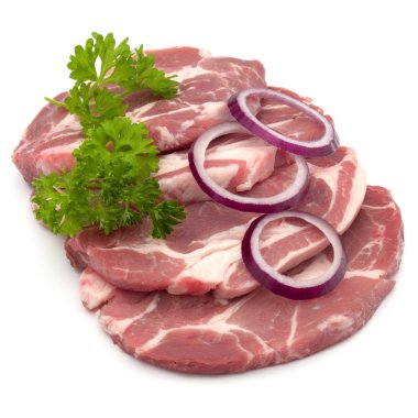 Çiğ domuz eti boyun pirzola et 