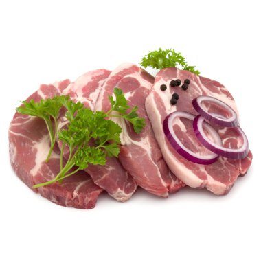 Çiğ domuz eti boyun pirzola et 