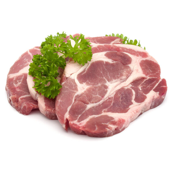 Raw pork neck chop meat 
