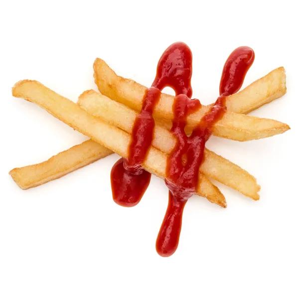 Pommes mit Ketchup — Stockfoto