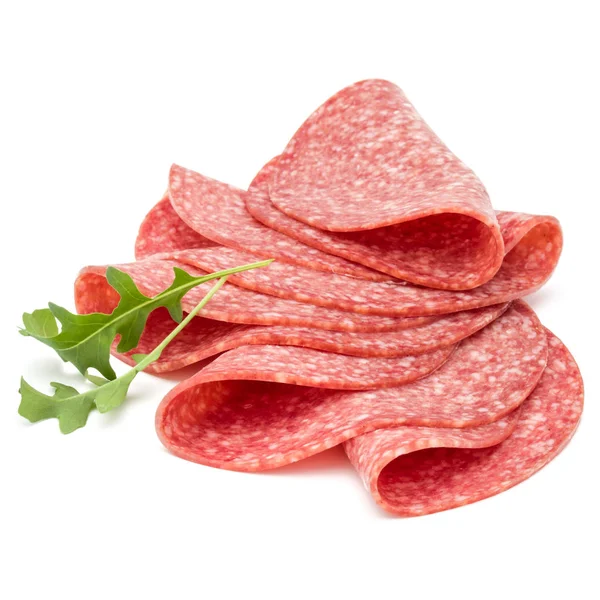 Salami geräucherte Wurstscheiben — Stockfoto