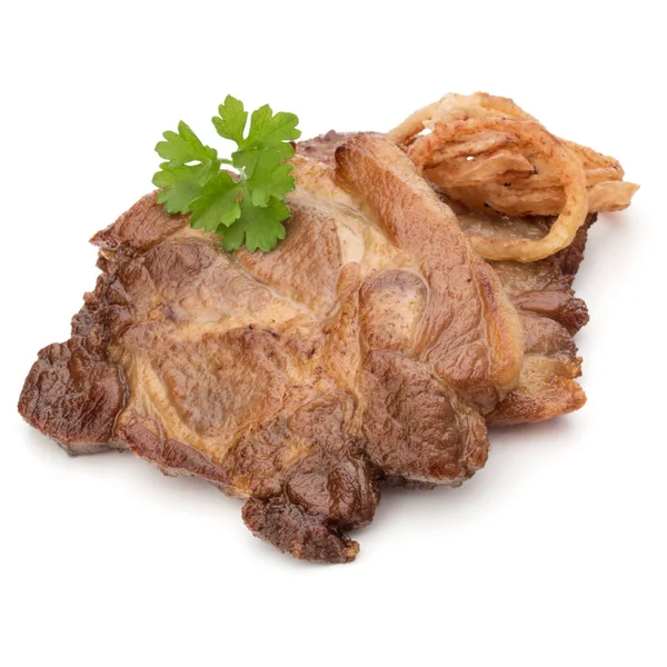 Gebratenes Schweinefleisch mit Petersilie — Stockfoto