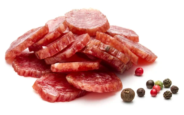 Salami smoked sausage slices — Stock Photo, Image