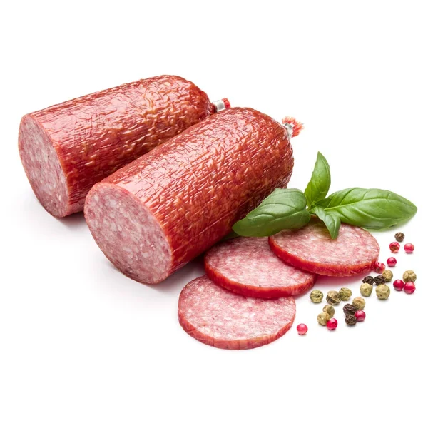 Salame affumicato affettato — Foto Stock