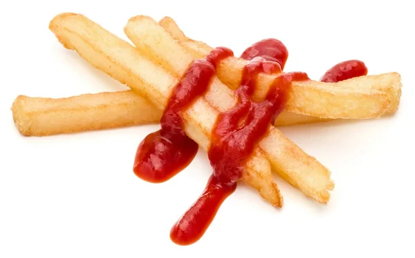 Pommes mit Ketchup — Stockfoto