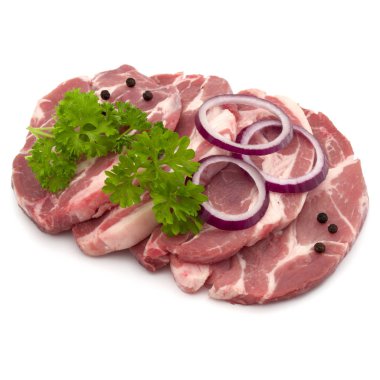 Çiğ domuz eti boyun pirzola et 