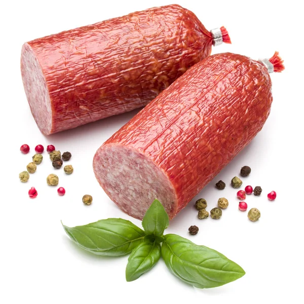 Plastry wędzonego salami — Zdjęcie stockowe