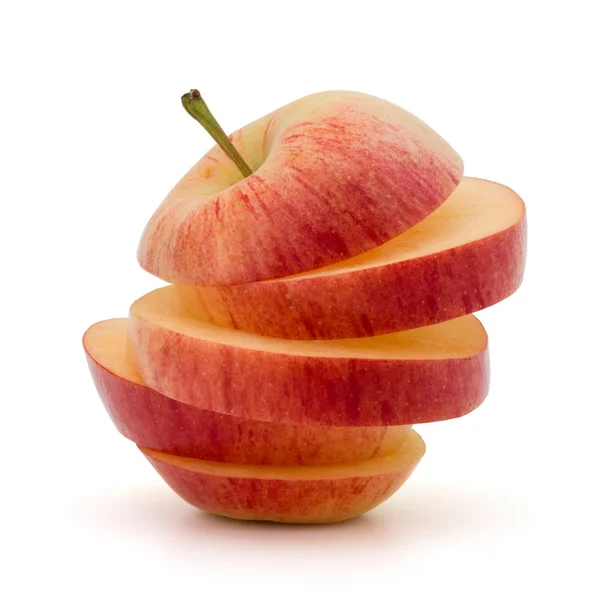Нарезанное красное яблоко — стоковое фото