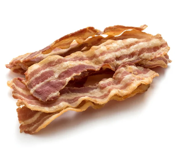 Kokta krispiga skivor bacon — Stockfoto
