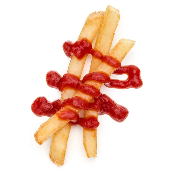 Pommes mit Ketchup — Stockfoto