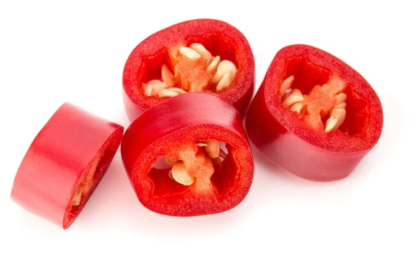 Szeletelt piros chili — Stock Fotó