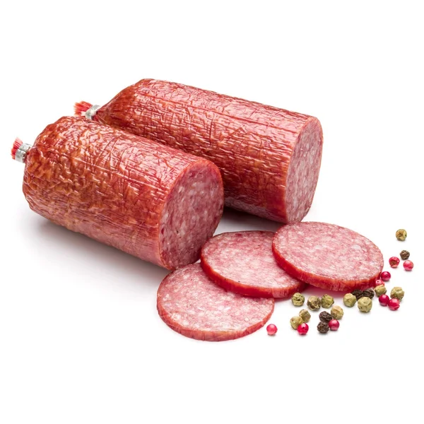 Salame affumicato affettato — Foto Stock