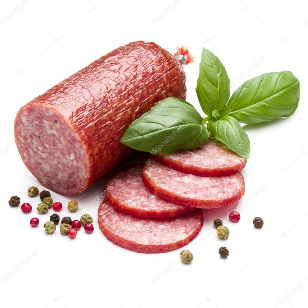 Sliced smoked salami