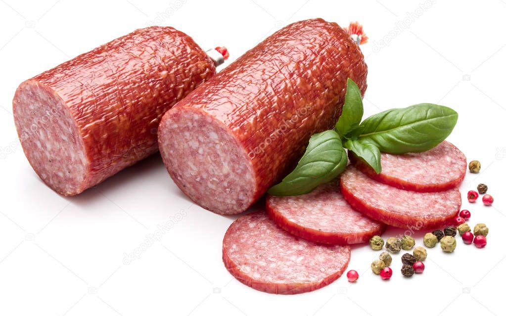 Sliced smoked salami