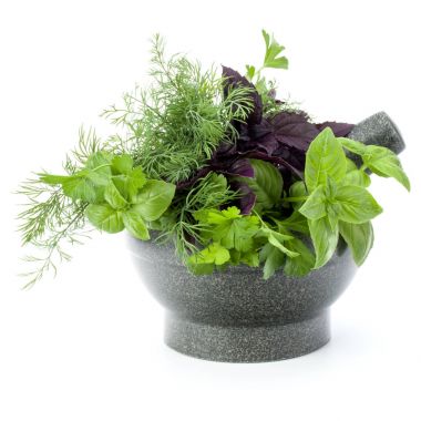 Taze baharatlar ve bitkiler. 