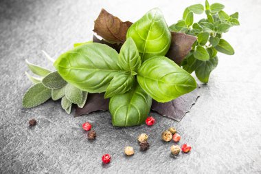 Otlar ve baharatlar yaprakları