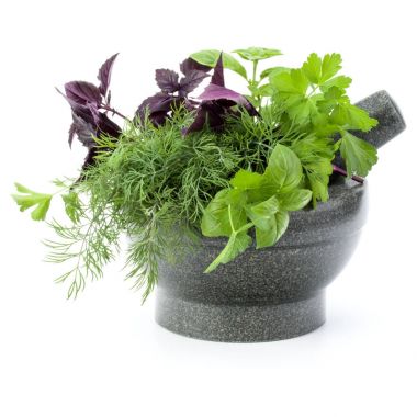 Taze baharatlar ve bitkiler. 