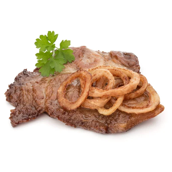 Carne di maiale fritta con prezzemolo — Foto Stock