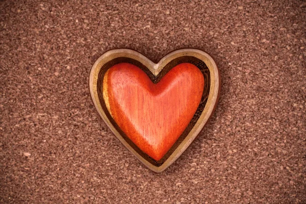 One wooden heart — Stock Photo, Image
