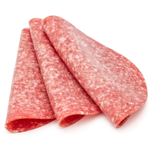 Plastry salami wędzona kiełbasa — Zdjęcie stockowe