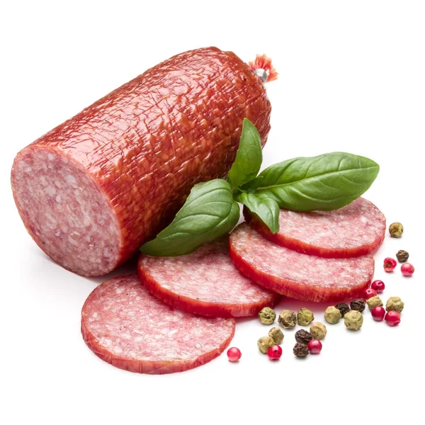 Skivad rökt salami — Stockfoto