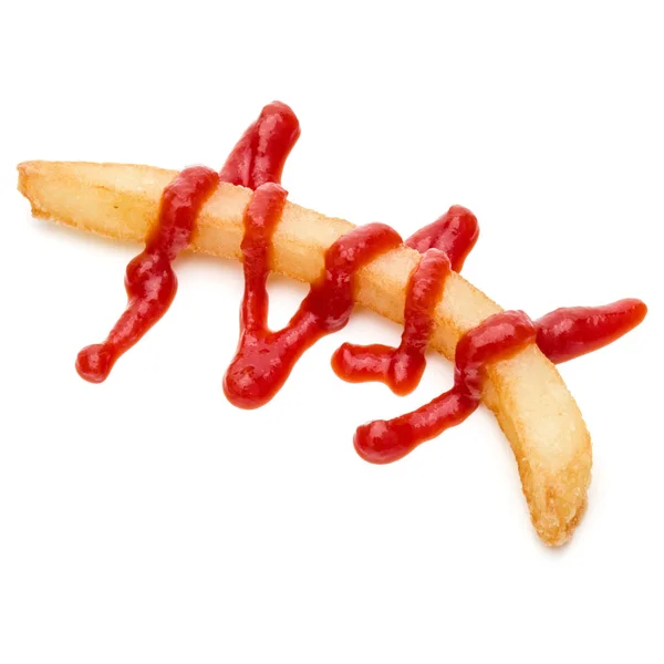 Pommes mit Ketchup — Stockfoto