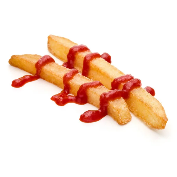 Franska stekt potatis med ketchup — Stockfoto