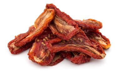 Beyaz üzerine kurutulmuş domates 